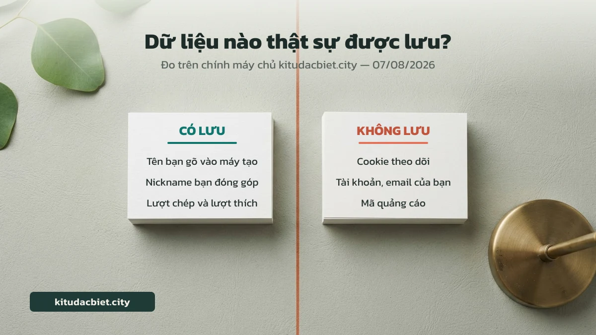 Bảng so sánh dữ liệu kitudacbiet.city có lưu và không lưu