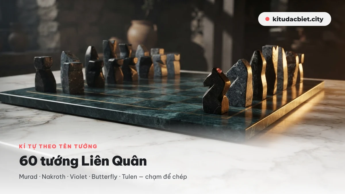 Kí tự đặc biệt theo tên tướng Liên Quân
