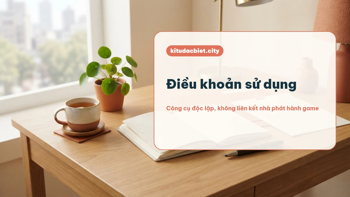 Điều khoản sử dụng kitudacbiet.city — công cụ độc lập không liên kết game