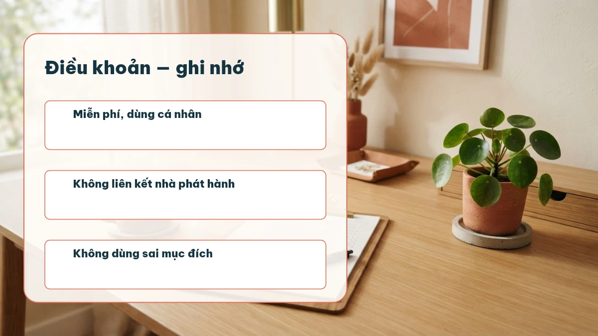 Điểm ghi nhớ điều khoản kitudacbiet.city: miễn phí, không liên kết nhà phát hành, không dùng sai mục đích
