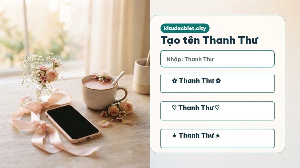 Tạo tên Thanh Thư bằng kí tự đặc biệt, chép 1 chạm