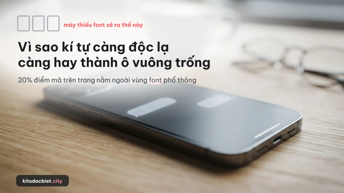 Kí tự độc lạ hiện thành ô vuông trống trên máy thiếu font