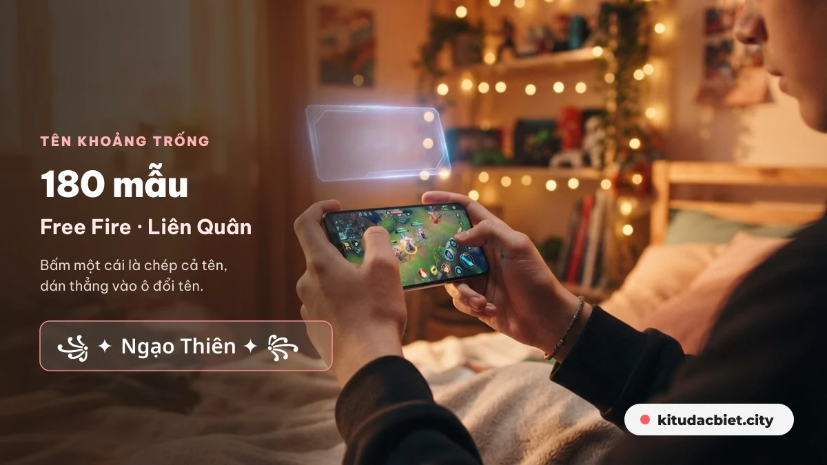 Tên khoảng trống mẫu cho Free Fire và Liên Quân
